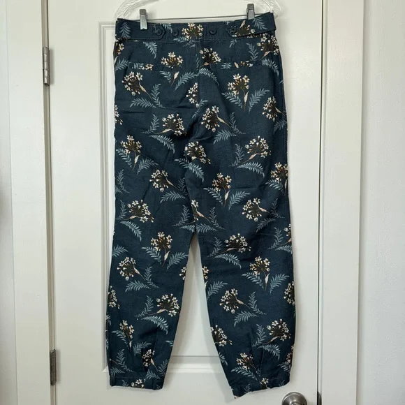 Sundance Teal Floral Cropped Pants - Picture 4 of 11